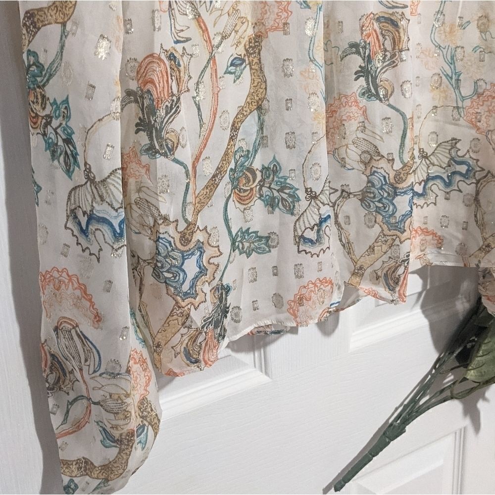 Chloe Floral Printed Blouse in Silk Lurex - Picture 14 of 16